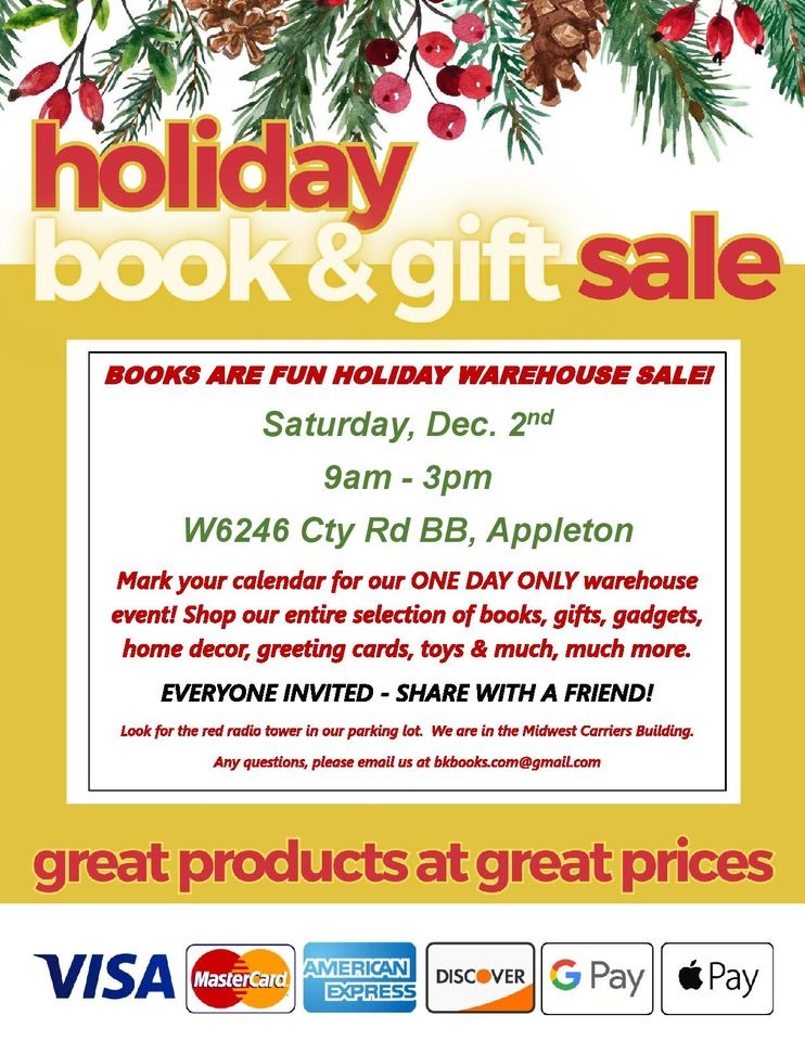 BOOKS ARE FUN HOLIDAY WAREHOUSE SALE