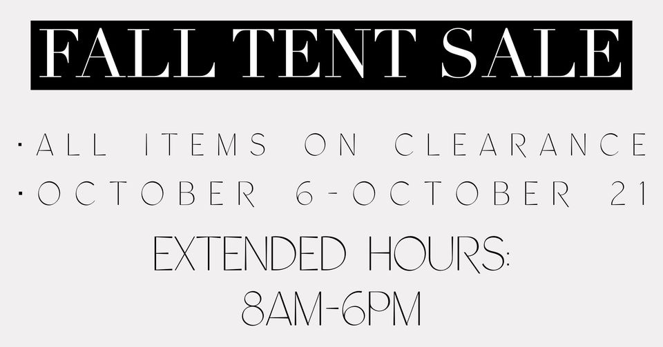 R and R Flooring and Furniture Fall Tent Sale