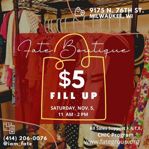 FATE Boutique $5 FILL UP RUMMAGE SALE