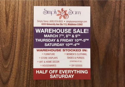 Simply Savvy Warehouse Sale