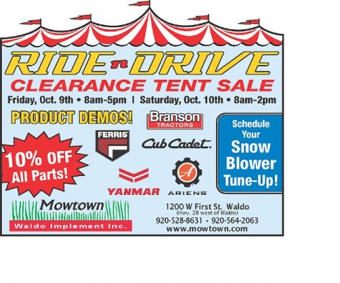 Motown Waldo Implement Inc Ride-n-Drive & Clearance Tent Sale