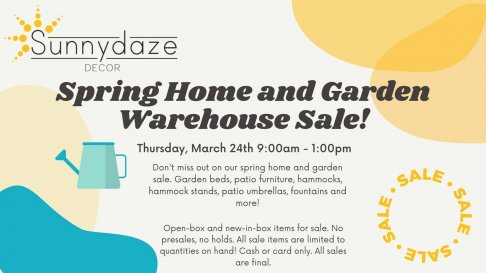 Sunnydaze Decor Outlet Store Spring Warehouse Sale
