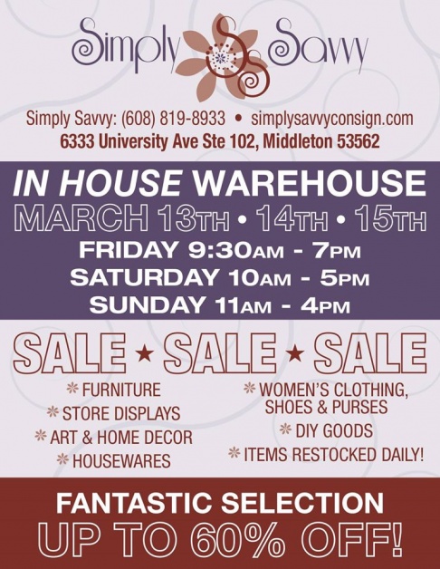 Simply Savvy In House Warehouse Sale