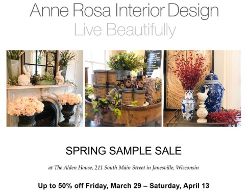 Anne Rosa Interior Design Spring Sample Sale