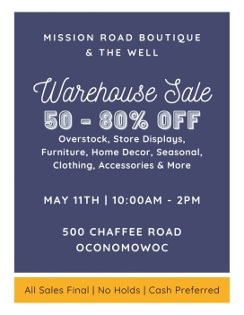 Mission Road Boutique and the Well Warehouse Sale